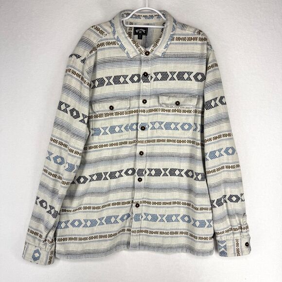 Billabong Mens Aztec‎ Print Heavyweight Long Sleeve Button Down Shirt Size XL - Picture 1 of 10